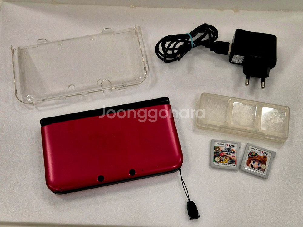 닌텐도 3ds xl 레드(충전기,투명케이스,칩2개)--0