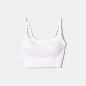 유니클로 골지 크롭 브라탑 캐미솔 화이트 S