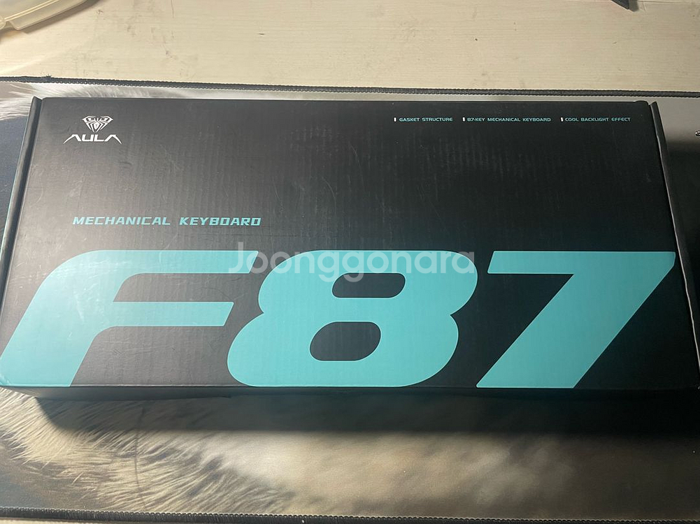 AULA F87pro 독거미 키보드 저소음 라임축 풀박--1