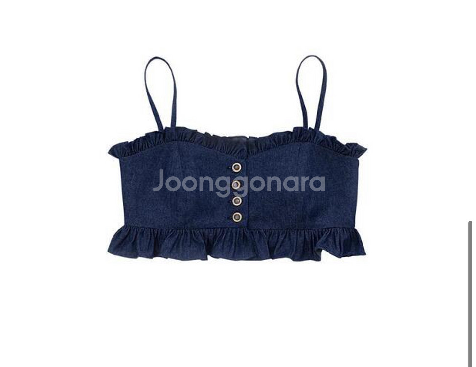 카리나착용 로비에띠 아쿠아탑 s 아쿠아팬츠m 셋업 데님--1