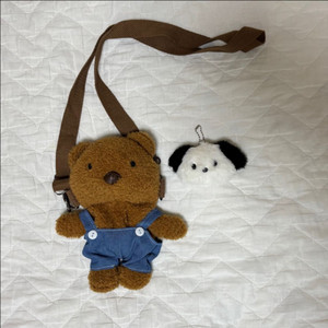 브라운 곰돌이 곰 인형가방 크로스백