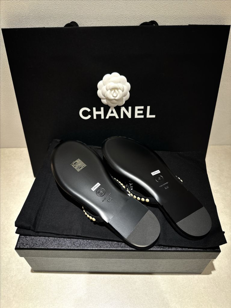 [정가이하-미사용새상품] 샤넬 25C 신상 벨벳 슬리퍼(쪼리)--4