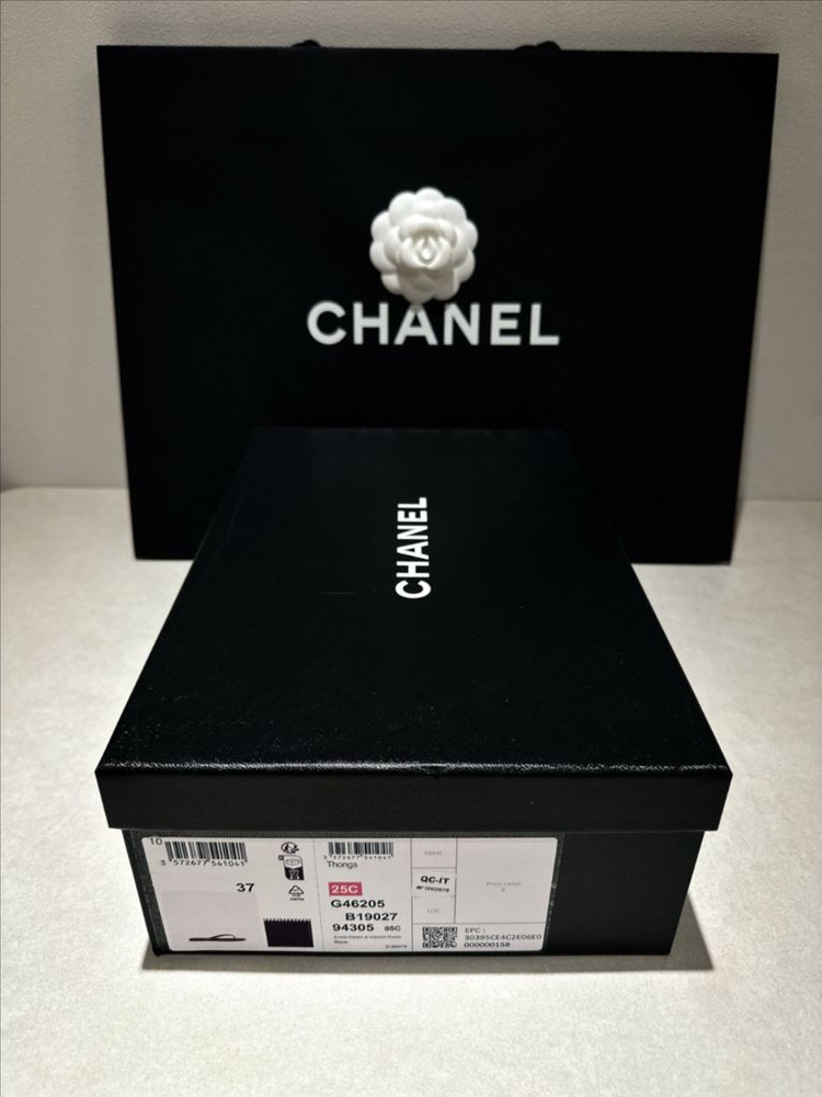 [정가이하-미사용새상품] 샤넬 25C 신상 벨벳 슬리퍼(쪼리)--5