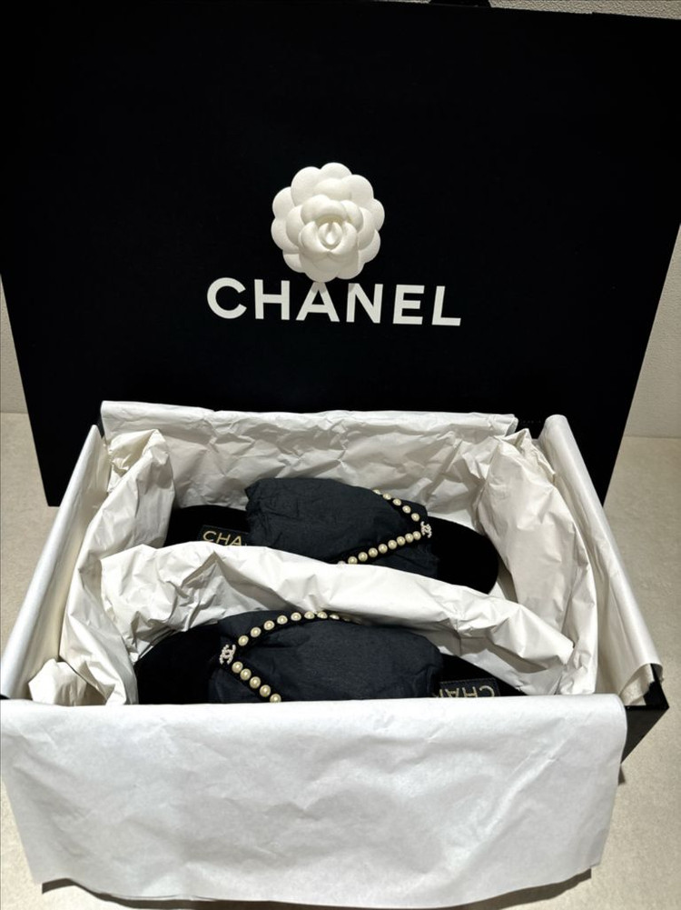 [정가이하-미사용새상품] 샤넬 25C 신상 벨벳 슬리퍼(쪼리)--6