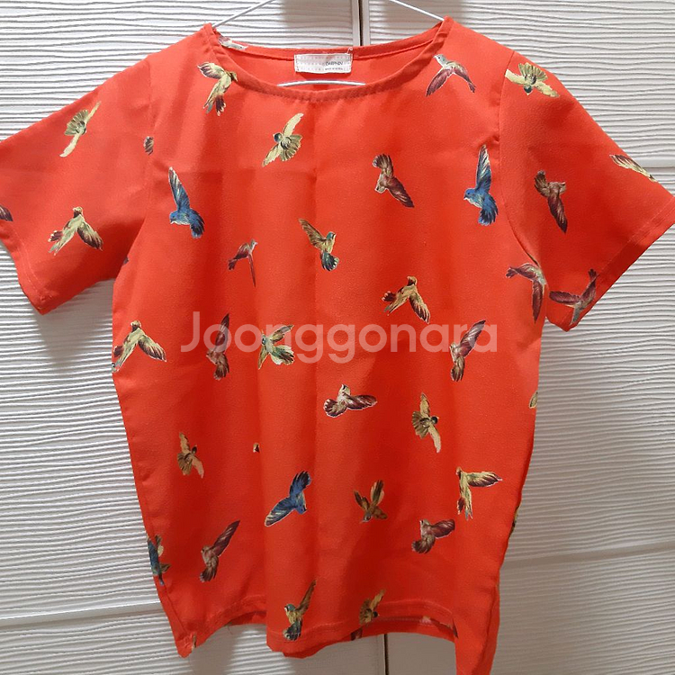 오렌지색 반팔티--0