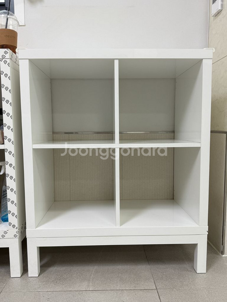 이케아 칼락스 선반유닛+하부프레임 하이글로스 화이트--1