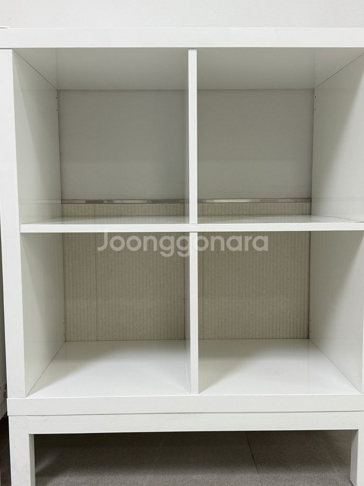 이케아 칼락스 선반유닛+하부프레임 하이글로스 화이트--2