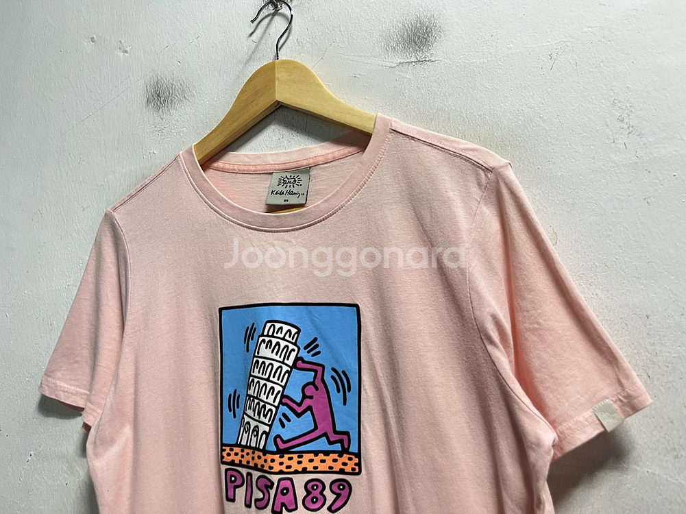 95 키스해링 빅로고 루즈핏 반팔티--1