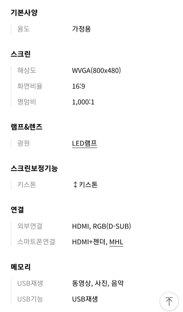 COMS LED 광원 프로젝터 RE342--1