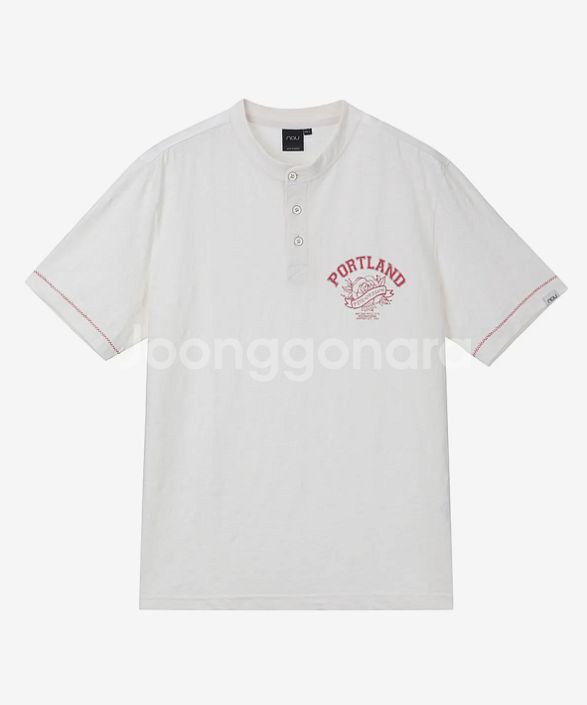 남자 나우 헨리넥 코튼 티셔츠 xl--0