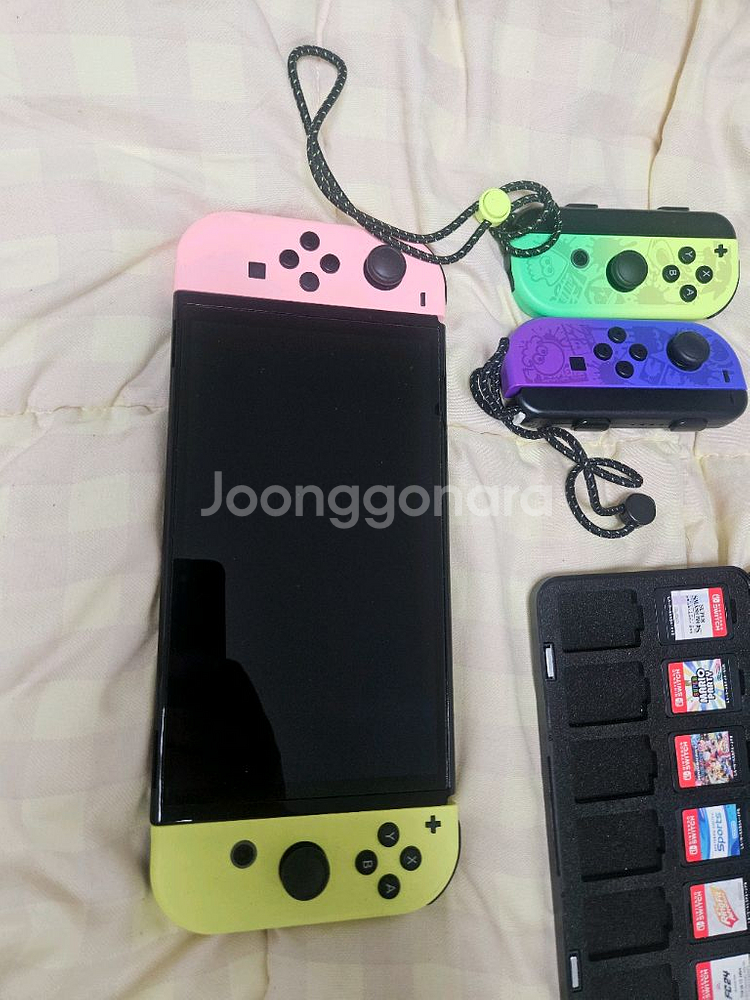 닌텐도 스위치 oled 스플래툰 에디션 + 칩7종--2
