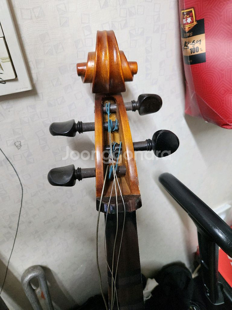 정현 첼로 4/4 목 부러짐 파손--1