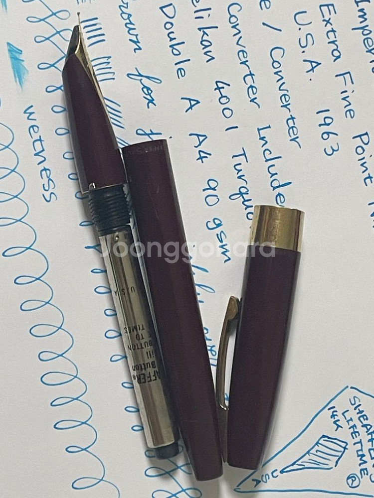 쉐퍼 만년필 임페리얼 라이프타임 버건디 14K X닙--9