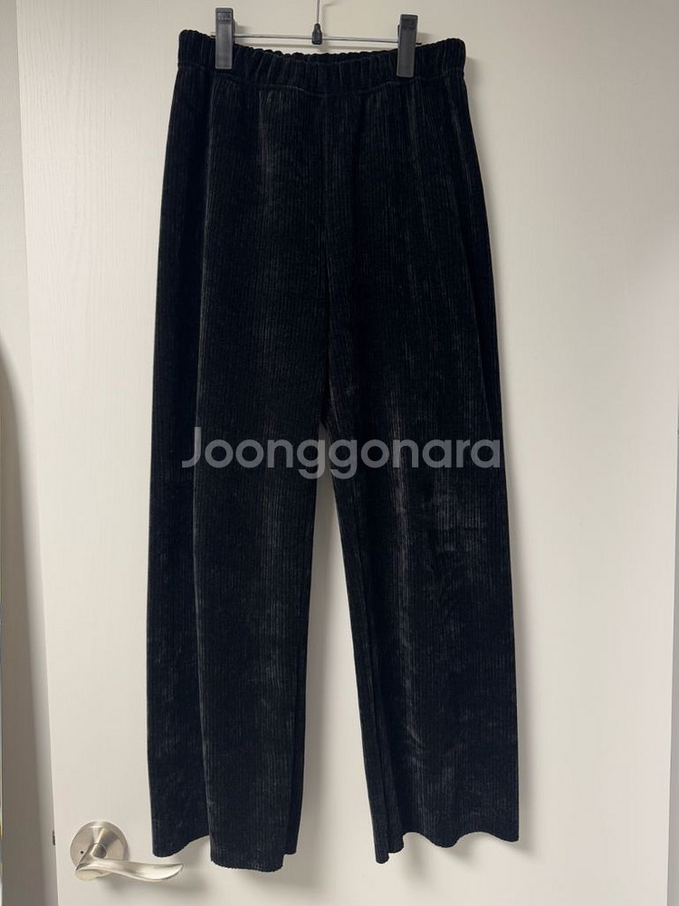 (F) 골덴 코듀로이 밴딩 팬츠 블랙--1