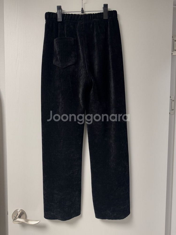 (F) 골덴 코듀로이 밴딩 팬츠 블랙--2