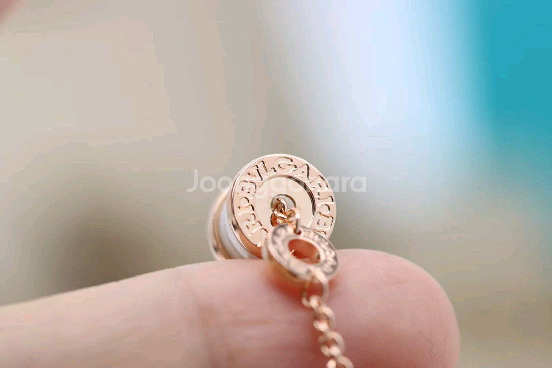 Bvlgari 불가리 로즈 골드 화이트 세라믹 팔찌--0