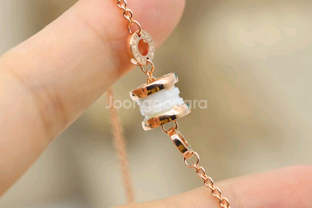 Bvlgari 불가리 로즈 골드 화이트 세라믹 팔찌--1