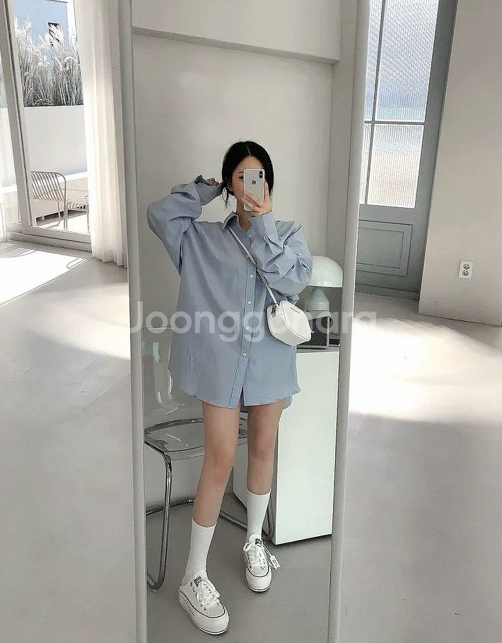 오버핏 셔츠 여리핏 루즈핏 데일리 셔츠 남친셔츠 보호--1
