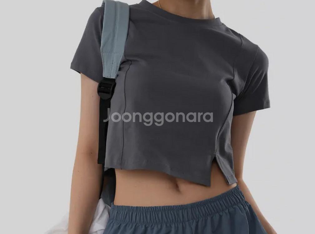 어텀 절개 슬릿 티셔츠--0
