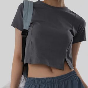 어텀 절개 슬릿 티셔츠