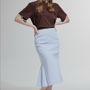 한섬 랑방컬렉션 백 머메이드 스커트 린넨 롱치마