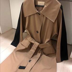 르베이지 LEBEIGE 세일러 빅카라 배색 트렌치코트