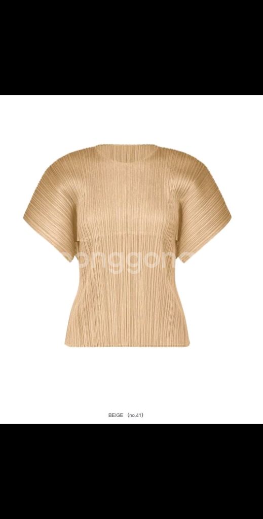 이세이미야케 플리츠플리즈 8월 먼슬리탑 베이지--0