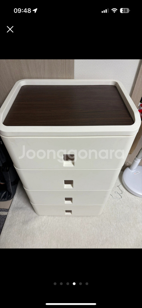 리빙앤트리) 4단 수납장 서랍장 (우드상판)--3