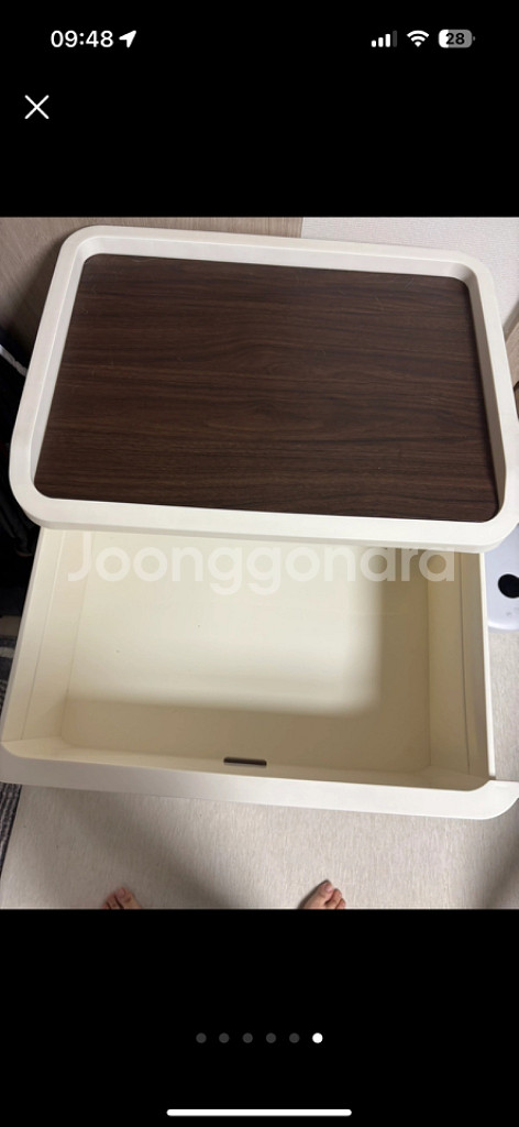 리빙앤트리) 4단 수납장 서랍장 (우드상판)--5