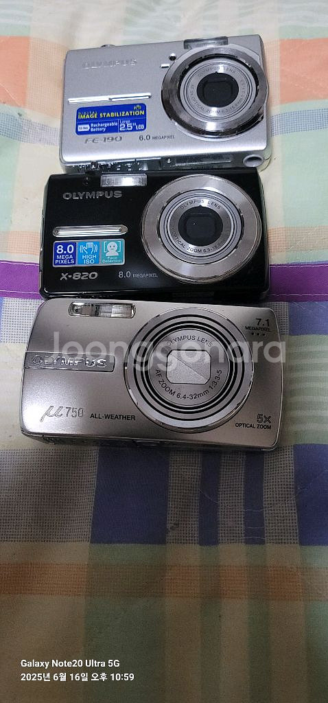 올림푸스 디카 fe-190. X820 뮤750 3대--0