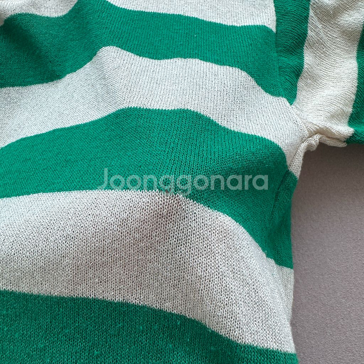 줄무늬 카라 반팔 유아 티셔츠--9