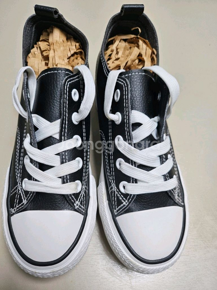 여성 검정 가죽 키높이 컨버스화235 새상품--0