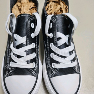 여성 검정 가죽 키높이 컨버스화235 새상품