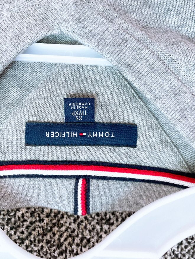 (여성100)타미힐피거코튼100%V넥긴팔니트--5