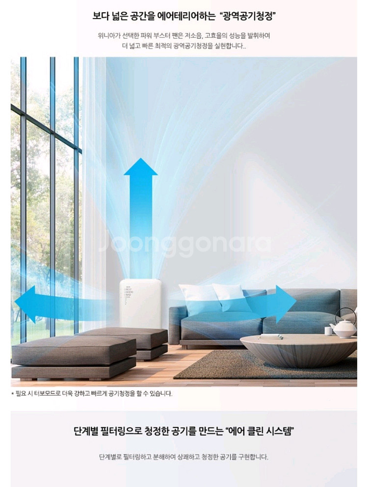 위니아 에어캐스터 공기청정기 GPA16C0ASW--2
