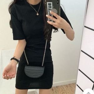 블랙 반팔 원피스
