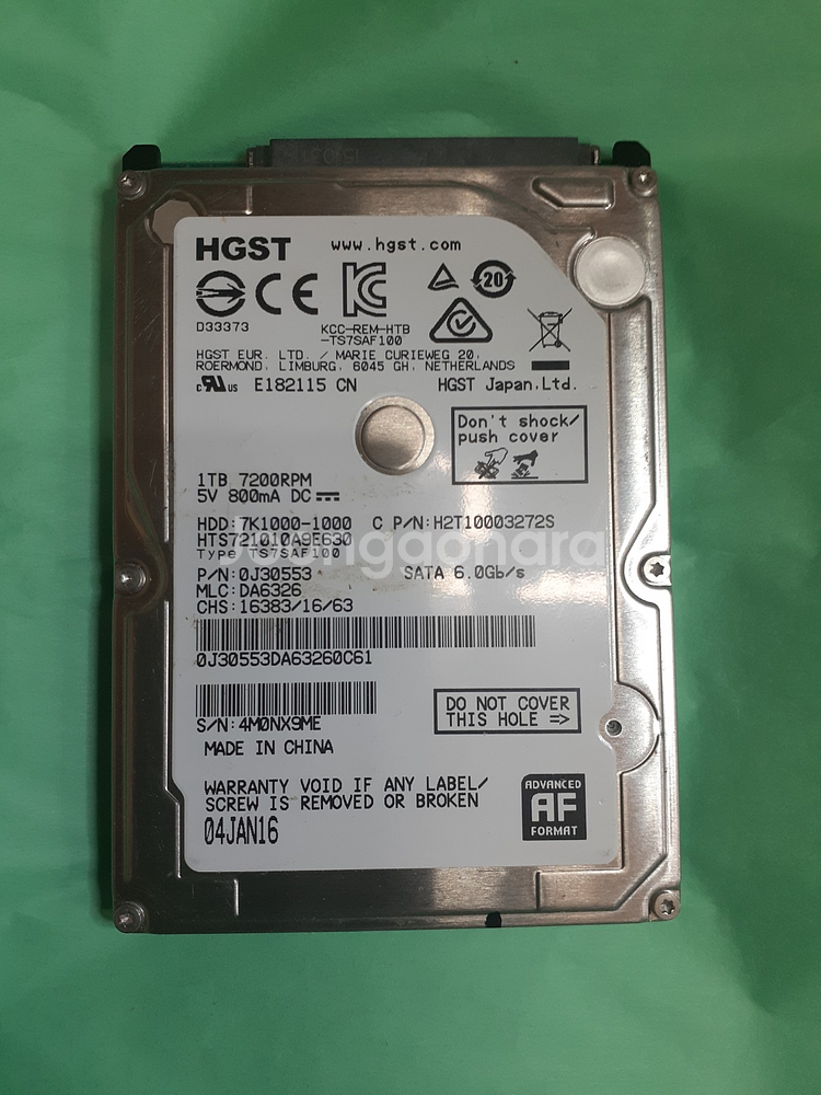7200RPM 32M 노트북하드 히타치 HDD 1TB--0