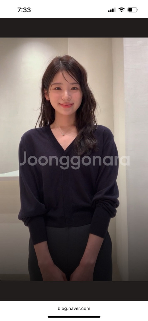 시에 썸미니 루즈가디건 네이비--0