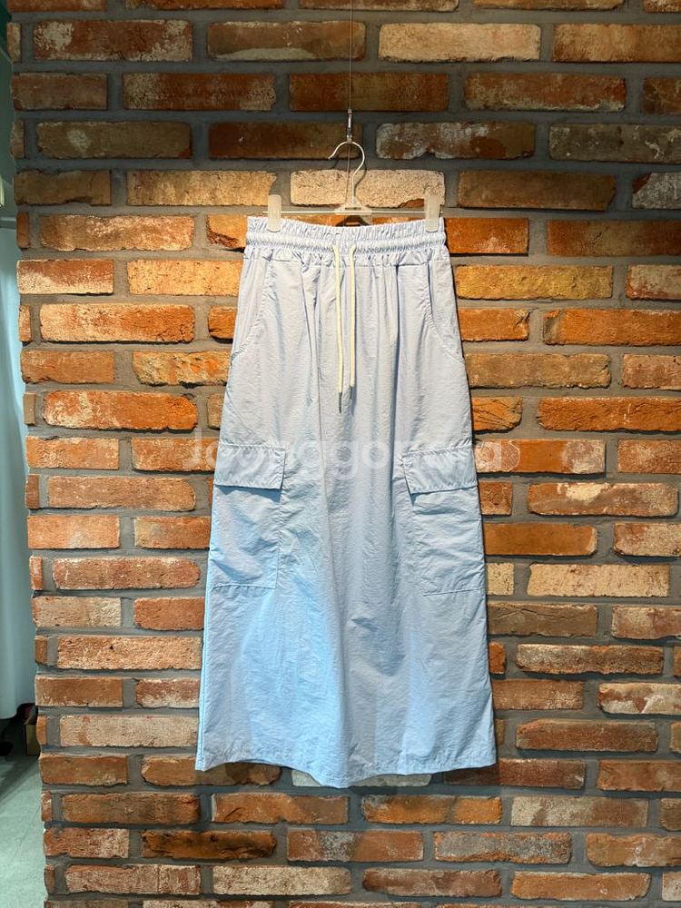 바스락 나일론 밴딩롱치마 밴딩스커트 롱스커트 3386--0