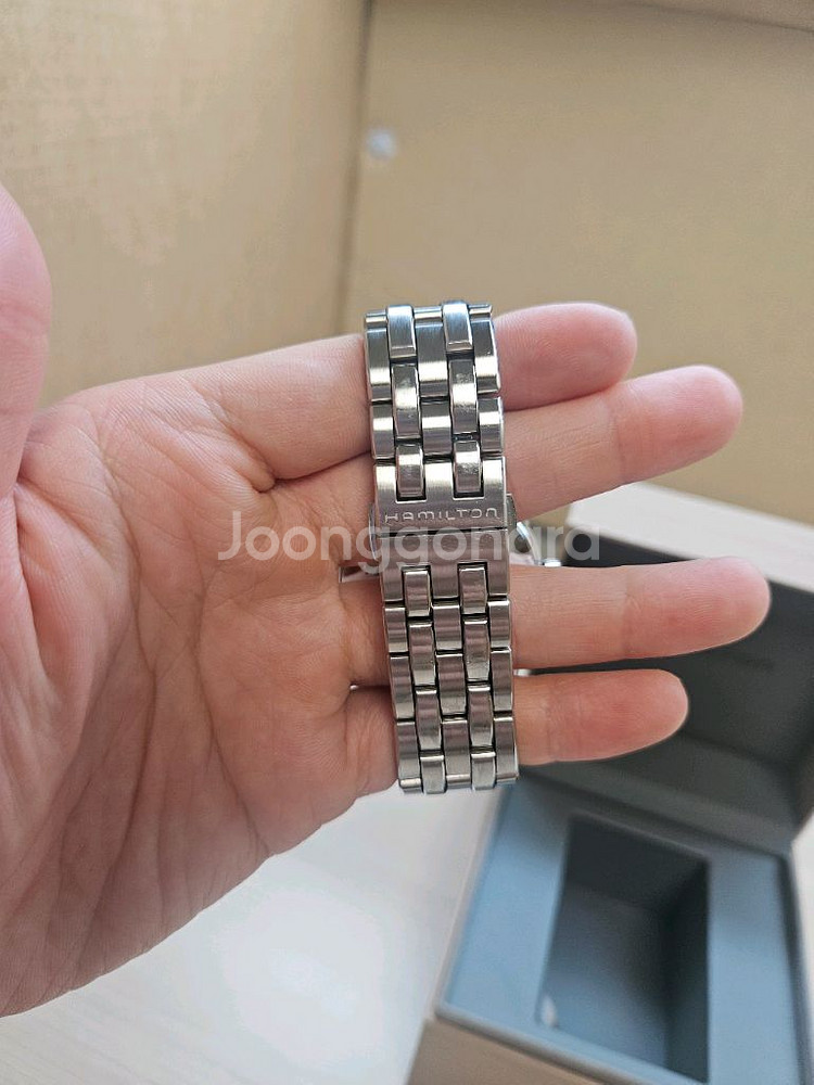 해밀턴 재즈마스터 오픈하트 샴페인 42mm--2