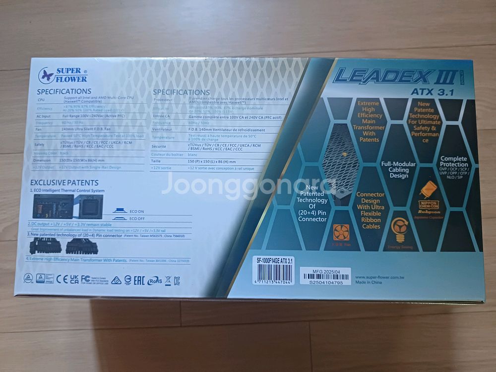 슈퍼플라워 leadex III 1000W 파워 새상품--2