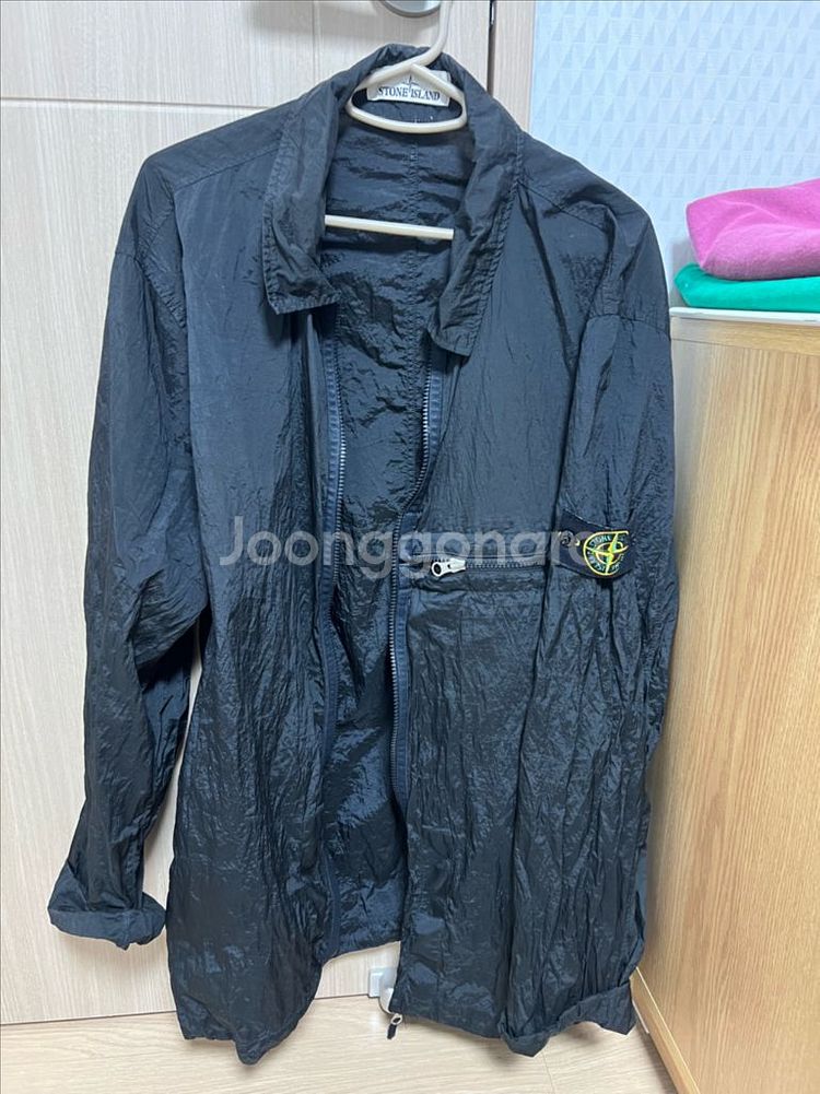 스톤아일랜드 나일론오버셔츠 블랙 xxl--0
