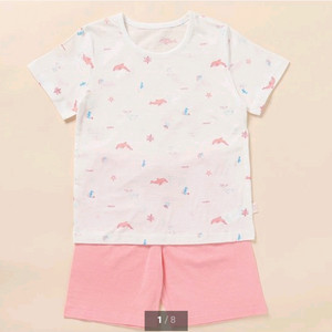 무냐무냐 여아반팔내의상하 75호 9~10세용 새상품