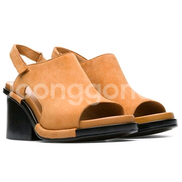 캠퍼 아이비 브라운 옐로우 스웨이드 샌들 8cm 225--0