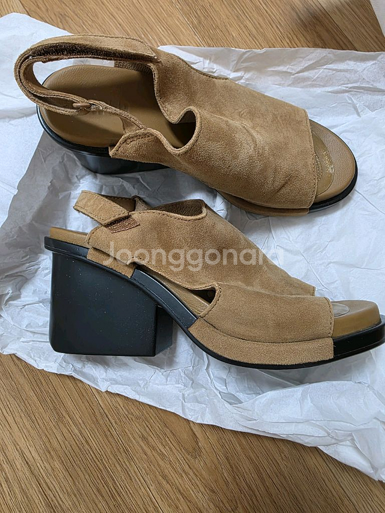 캠퍼 아이비 브라운 옐로우 스웨이드 샌들 8cm 225--4
