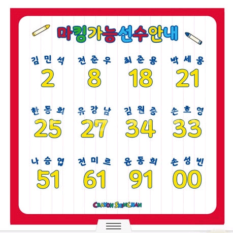 롯데 짱구유니폼 마킹지--0