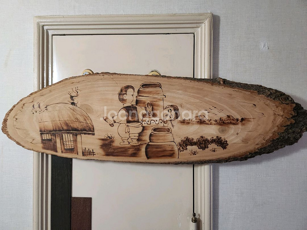 우드버닝 (인두화) 수공예 작품 (70cm)--0