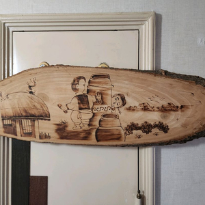 우드버닝 (인두화) 수공예 작품 (70cm)
