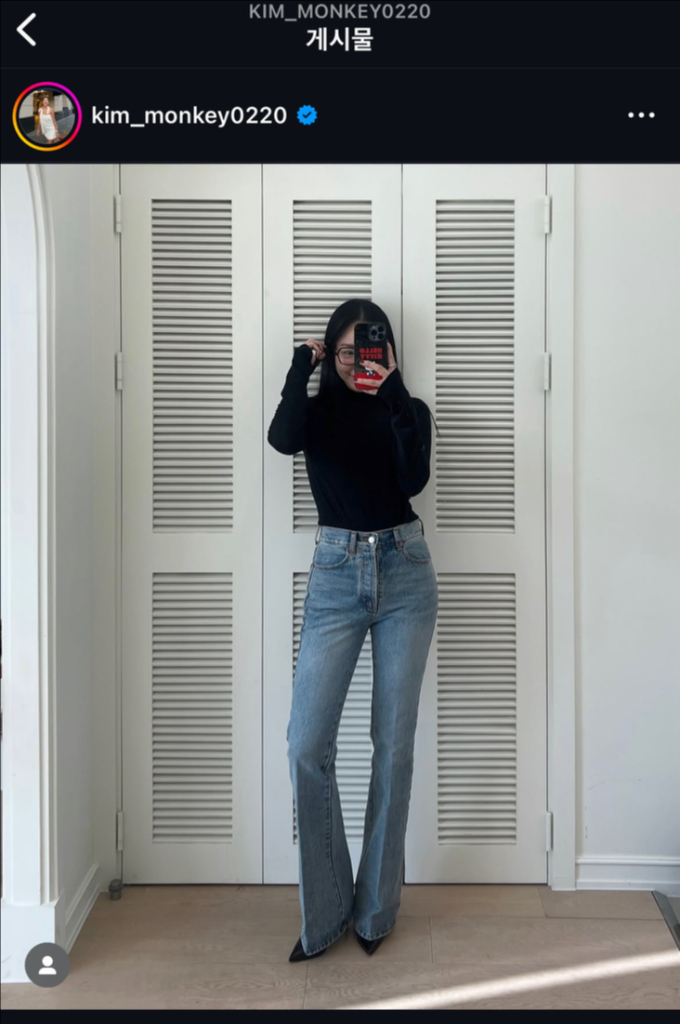 매니모어몽 김몽키 mmm 시그니처데님 연청 xs 이미지