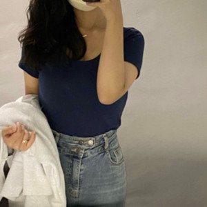 기본 유넥 반팔 핑크